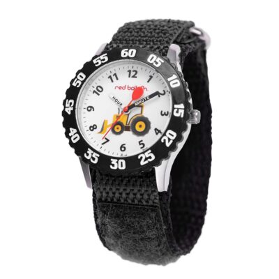 Kids’ Bezel Stainless Steel Time Teacher Analog Nylon Strap Watch