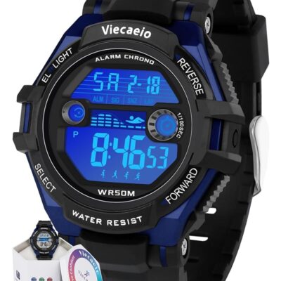 Kids Digital Watch for Boys Girls, Waterproof LED Colorful Lights Sports Watch Suitable for 5-17 Years Old Teenagers (with Gift Box)