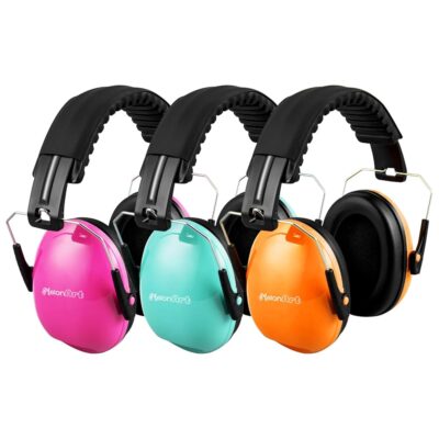 Kids Ear Protection Earmuffs Safety Hearing Protection Headphones Noise Reduction for Autism Sensory Kids Chirldren (Mint & Pink & Orange)