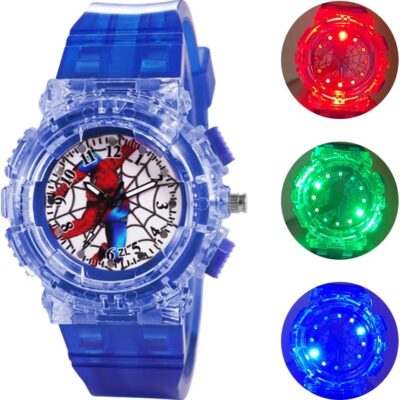 Kids Watch, Superhero Kids Analog Watch for Boys Girls, Adjustable Strap Learning Time Kids Wrist Watch with 3 Colors Flashing, Cool Inexpensive Gift for Toddlers, Boys, Girls…