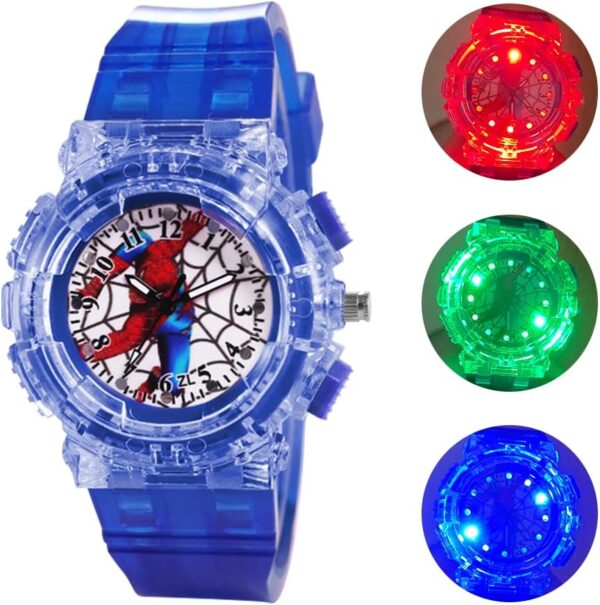 Kids Watch, Superhero Kids Analog Watch for Boys Girls, Adjustable Strap Learning Time Kids Wrist Watch with 3 Colors Flashing, Cool Inexpensive Gift for Toddlers, Boys, Girls...