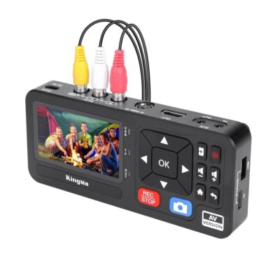 King Ma 3inch Video Grabber, 1080P 30FPS VHS Videorecorder Digitalisieren Capture von RCA, VCR, DVD, VHS Tapes, Hi8, Camcorders, Gaming-TF/SD/USB Storsage (AV)