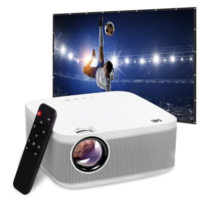 KODAK FLIK X10 Full HD Multimedia Projector Kit | 1080p Mini Compact Portable Home Theater System Bundle with 100” Projection Screen, Remote Control, Tripod Stand, HDMI Cable,…