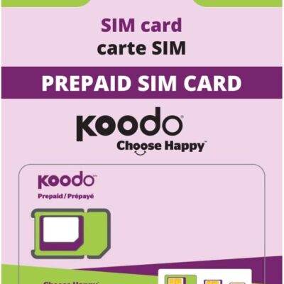 Koodo Mobile 4G LTE Prepaid 50$ SIM Card Starter Kit – Unlimited Talk Canada-Wide + 100 GB (4G Network) | 1 Month Service Incl. | Canada Only | Refillable | True Canadian…