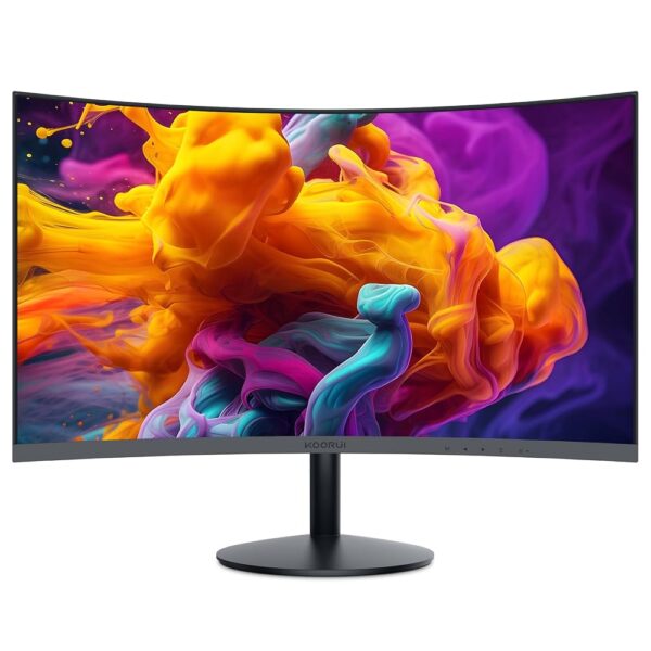 KOORUI 24 inch Curved Monitor, Full HD 1080P Curved Computer Monitor, 1800R Monitor, HDMI VGA, Tilt Adjustment, LCD Monitor, Eye Care, Black 24N5C