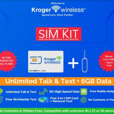 KR25T $25/Mo 1-Month Prepaid Cell Phone Plan with Unlimited Talk & Text + 6GB of 5G-4G LTE Data