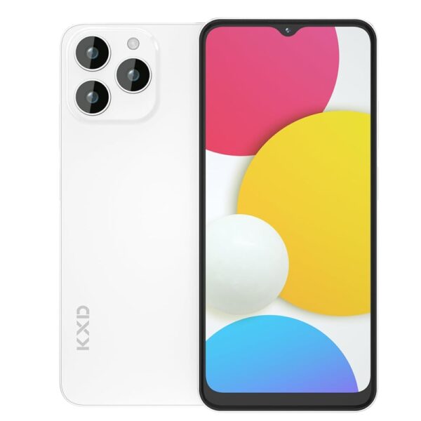 KXD A07 Smartphone | 6.52-Inch Screen Cell Phone | 4500 mAh Battery | 8/128GB with 256GB Extend Memory | Android 12 Unlocked Mobile Phone | 13 MP + 8MP Main/Front Camera | White