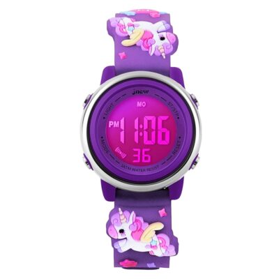 L LAVAREDO Kids Watches Girl Watches Ages 3-12 Sports Waterproof 3D Cute Cartoon Digital 7 Color Lights Wrist Watch for Kids