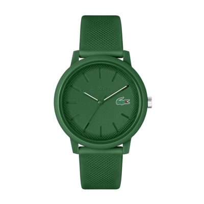 Lacoste 12.12 Men’s TR90 Case Quartz Watch with Green Rubber Strap (Model: 2011170)