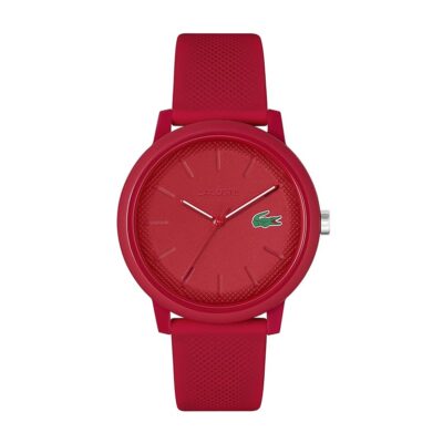 Lacoste 12.12 Men’s TR90 Case Quartz Watch with Red Rubber Strap (Model: 2011173)