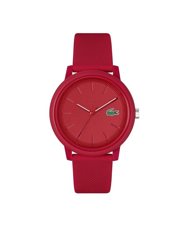 Lacoste 12.12 Men's TR90 Case Quartz Watch with Red Rubber Strap (Model: 2011173)