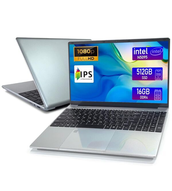 Laptop - Laptop Computer, 15.6 Inch Laptops, 16GB DDR4 RAM 512GB SSD, Intel Celeron N5095, Computers with Win 11, 1920 x 1080 Display, Type-C, HD for Businesses and Students...