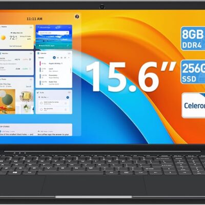 Laptops, 15.6 Inch Laptop, 8GB DDR4 256GB SSD Laptops Computer with Celeron Quad core CPU, 7000mAh, Numeric Keypad, Webcam, Mini HDMI, USB3.0, Dual WiFi, Type-C