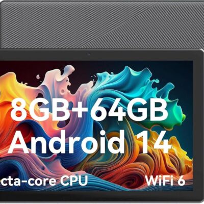 Lastest 2024 Android Tablet, 10.1 inch Tablets with 1280 * 800 IPS HD Touchscreen, Octa-Core Processor, 8GB RAM 64GB ROM, 1TB TF Card Expandable, Widevine L1, Face ID, Wi-Fi 6,…