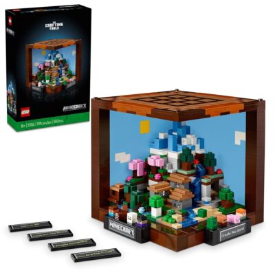 LEGO Minecraft The Crafting Table, Collectible Video Game Building Set with Minecraft Figures, Mobs and Biomes, 15 Year Anniversary Model, Build and Display Minecraft Gift for…