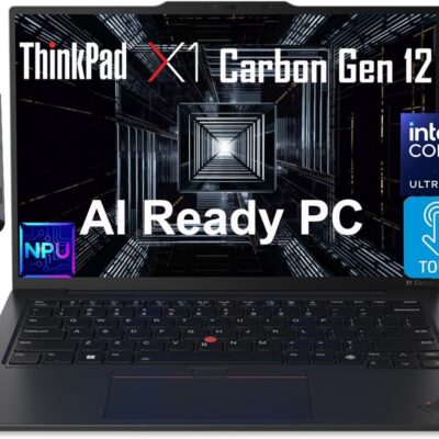 Lenovo Gen 12 ThinkPad X1 Carbon Laptop (14″ FHD+ Touchscreen, Intel Core Ultra 7 165U vPro, 32GB LPDDR5x-6400MHz, 1TB SSD), AI PC, Backlit, FP, IST Hub, 1080p Webcam, Win 11…