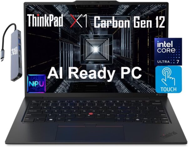 Lenovo Gen 12 ThinkPad X1 Carbon Laptop (14" FHD+ Touchscreen, Intel Core Ultra 7 165U vPro, 32GB LPDDR5x-6400MHz, 1TB SSD), AI PC, Backlit, FP, IST Hub, 1080p Webcam, Win 11...