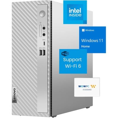 Lenovo IdeaCentre 3i Desktop Computer, 14th Intel Core i5 14400 Processor, 32GB RAM, 2TB PCIe SSD, DVD, Wi-Fi 6, Bluetooth, HDMI, Windows 11, w/WOWPC 512GB External Storage