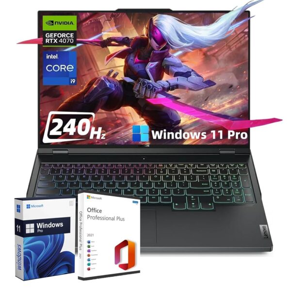 Lenovo Legion Pro 5i Gaming Laptop, 16" WQXGA 240Hz Display, Intel 24-Core i9-14900HX, NVIDIA GeForce RTX 4070, 64GB DDR5, 2TB SSD, Backlit Keyboard, Win 11 Pro & Microsoft...