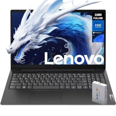 Lenovo Newest V15 Essential Laptop | 16GB RAM | 1TB SSD | 15.6″ FHD (1920 x 1080) Display | Intel Quad-core Processor | Ethernet RJ-45 | Windows 11 Pro | WOWPC 500GB External HDD