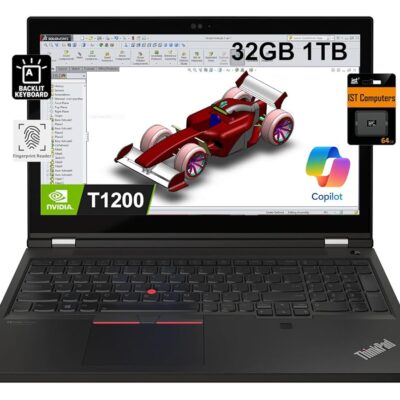 Lenovo ThinkPad P15 Mobile Workstation (15.6″ 4K IPS, Intel 8-Core i7-11800H, 32GB RAM, 1TB SSD, NVIDIA T1200) Laptop for Engineer, Designer, Architect, IST SD Card, Win 11 Pro…