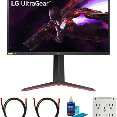 LG 27GP850-B 27 inch Ultragear QHD 2560 x 1440 Nano IPS Gaming Monitor + AMD FreeSync Bundle with 2X 6FT Universal 4K HDMI 2.0 Cable, Universal Screen Cleaner and 6-Outlet Surge…