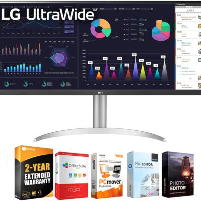 LG 34WQ650-W 34″ 21:9 UltraWide Full HD (2560 x 1080) 100Hz IPS Monitor Bundle with Elite Suite 18 Software + 2 Year Protection Warranty