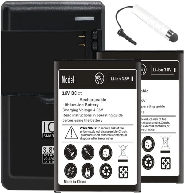 LG Rebel Battery Kit [2Battery + 1Charger] 2100mAh Spare Extra Replacement Battery with Portable USB Charger Compatible with Straight Talk/Tracfone/Net10 LG Rebel LTE L43AL