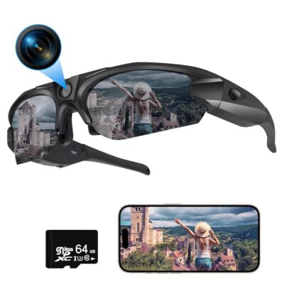 Li & Lu HD Sport Camera with WiFi, Camera Sunglasses for Outdoor Sports Supports iOS&Android (64GB TF Card Included)