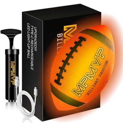 Light Up Football Boys Gifts: Rechargeable Glow Football Led Size 6 Teenage Kids Toys 8 9 10 11 12 Year Old Boy Gift Ideas Sports Outdoor Stuff Cool Youth Night Ball Games…