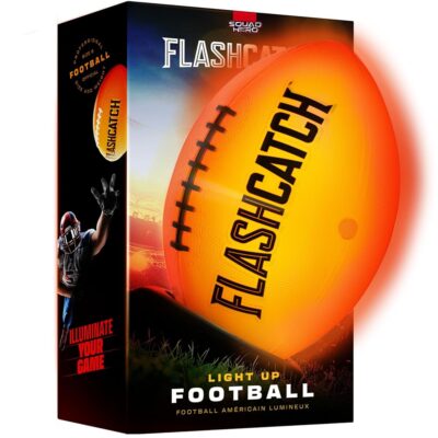 Light Up Football – Glow in The Dark Ball – NO 6 – Outdoor Sports Birthday Gifts for Boys 8-15+ Year Old – Kids Teenage Youth Gift Ideas Activity