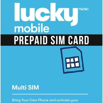 Lucky Mobile 4G LTE Prepaid 30$ SIM Card Starter Kit – Unlimited Talk Canada-Wide + 20 GB (4G Network) | 1 Month Service Incl. | Canada Only | Refillable | True Canadian Carrier…