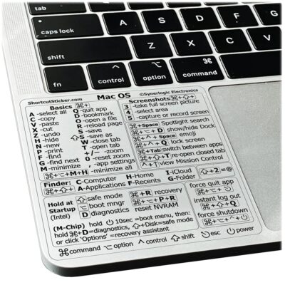 Mac OS Shortcuts Sticker | Mac Keyboard Stickers for Mac OS | No-Residue Laminated Vinyl MacBook Stickers for Laptop | MacBook Shortcut Stickers for 13-16″ Air and Pro…