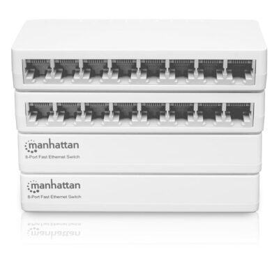 Manhattan 8 Port Fast Ethernet Switch – 4 Pack – 10/100 Mbps – Computer Desktop Internet Networking Splitter LAN Hub Router, Unmanaged, Plug & Play, Fanless Quiet – 3 Yr Mfg…