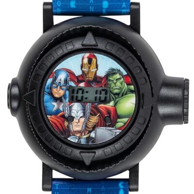 Marvel Avengers Kids Digital Projection Watch with 10 Image Projector, Comfortable Strap, and Durable Design – Fun and Interactive Timepiece for Boys, Perfect for Young Avengers…