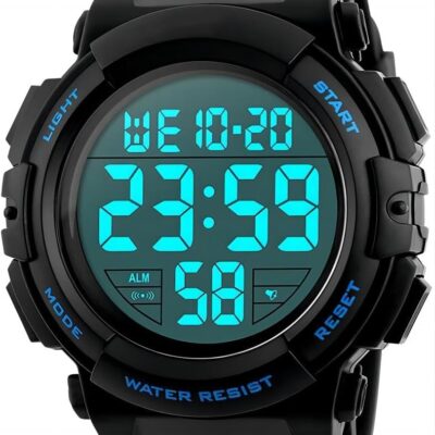 Mens Digital Sports Watch, Waterproof LED Screen Large Face Military Watches for Men Army Watch