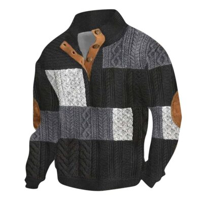 Mens Fall Jackets,Men’s Corduroy Sweatshirts Casual Button down Stand Collar Long Sleeve Henley Pullover Sweatshirt