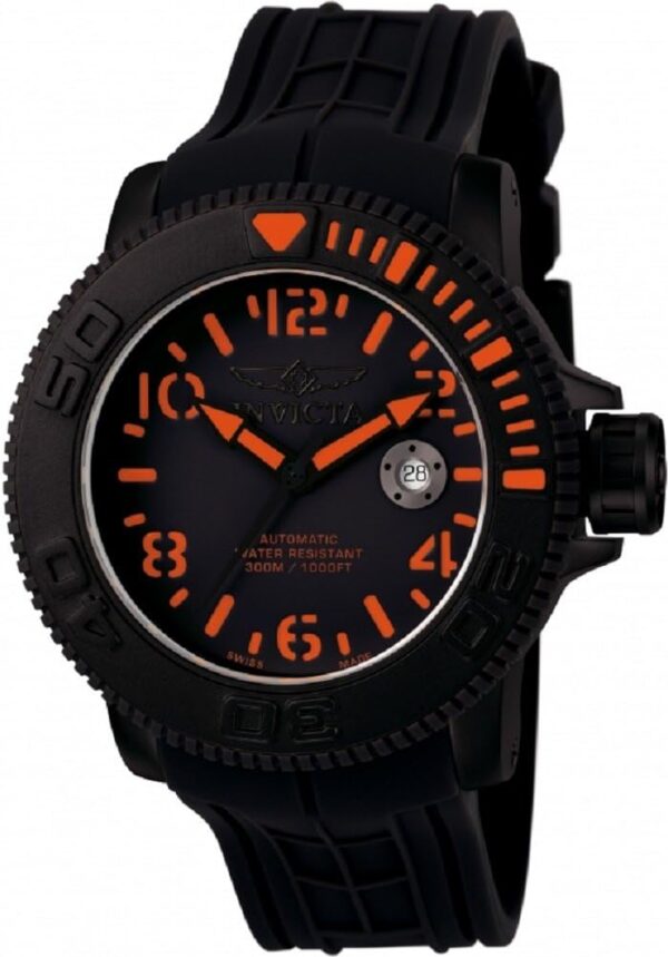 Men's Invicta II Automatic Black Dial Black Polyurethane