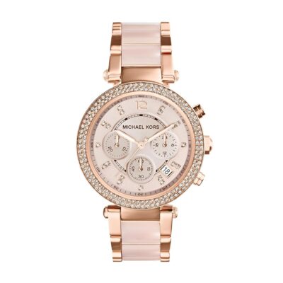 Michael Kors Parker Women’s Watch, Stainless Steel and Pavé Crystal Watch for Women with Steel, Leather, or Silicone Band