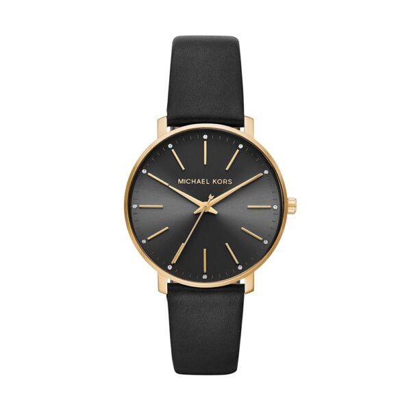 Michael Kors Pyper Three-Hand Black Leather Women's Watch (Model: MK2747)