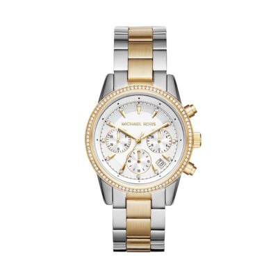 Michael Kors Ritz Women’s Watch, Stainless Steel and Pavé Crystal Watch for Women