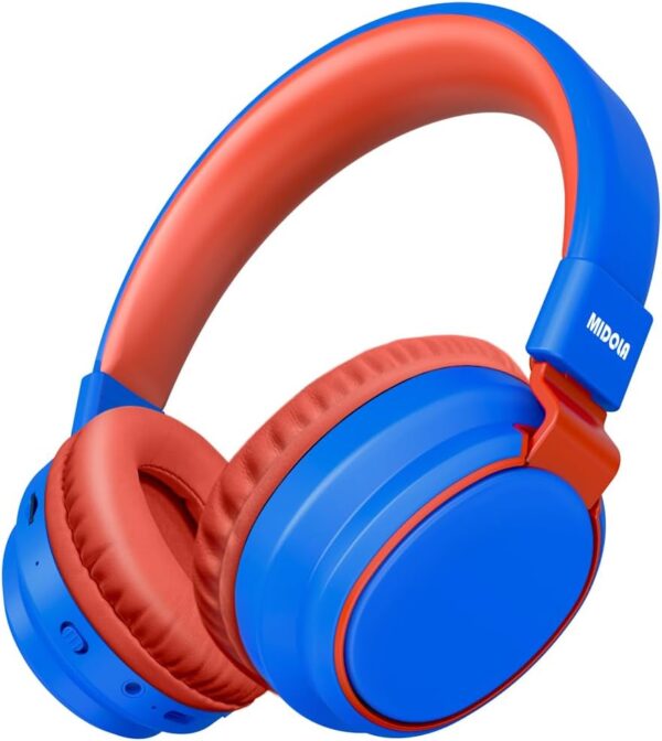 MIDOLA Kids Headphones Bluetooth 5.3 Wireless 60H Play Time Volume Limited 85/110dB Over Ear Foldable Protection Headset/Wired Aux Built-in Mic for Boy Girl Travel School Pad...