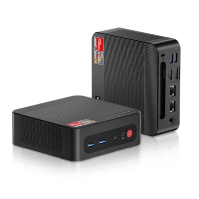 Mini Gaming PC P4, AMD Ryzen 7 5700U (8C/16T,up to 4.3GHz), Mini Computers DDR4 32GB RAM 1TB NVMe SSD, Mini PC Windows 11 Pro 4K@60Hz Triple Display/BT5.2/WiFi 6E/2.5G Dual LAN