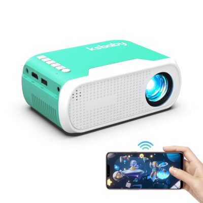 Mini Projector ksbaby Home Theater Portable Projector WIFI Support 1080P , Phone Can Connect to Movie Projector Wirelessly, Compatible with Smartphone/ Tablet/ Laptop/ TV Stick/…