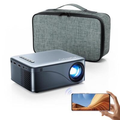 Mini Projector, Vamvo WiFi Projector Portable Movie Projector, Outdoor Projector with Stylish streamlined Design, Easy Connection to Smartphones and Tablets