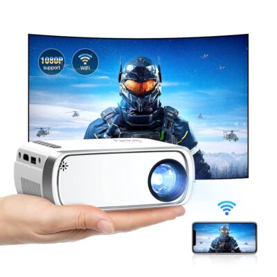 Mini Projector With Wifi, Wireless Portable Projector, Movie Projector Supported HD 1080P, Gifts Ideas, Small Portable Movie Projector for Outdoor Projector use in Camping Video…