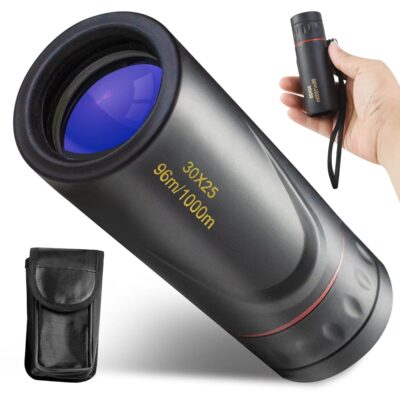 Monocular Telescope, Upgrade 30 x 25 HD Monoculars for Adults High Powered, Be Used for Stargazing, Hunting, Black