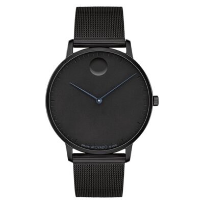 Movado Face Men’s Watch – Swiss Quartz Movement Stainless Steel Mesh Bracelet – 3 ATM Water Resistance – Luxury Fashion Timepiece for Him – 41mm