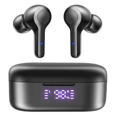 MOZOTER Bluetooth 5.3 Wireless Earbuds,Deep Bass Loud Sound Clear Call Noise Cancelling with 4 Microphones in-Ear Headphones with Wireless Charging Case Compatible for iPhone…