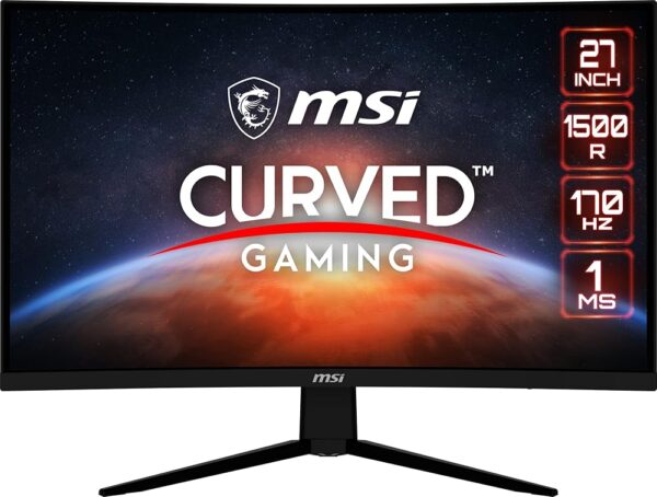 MSI G273CQ, 27" Gaming Monitor, 2560 x 1440 (QHD), VA, 170Hz, FreeSync Premium, HDR Ready, HDMI, Displayport, Tilt, Black